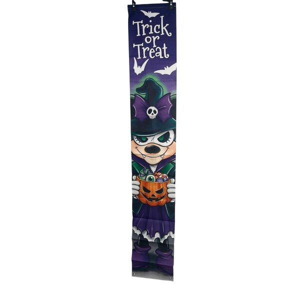 Disney Mickey Mouse Long Halloween Banners Trick Or Treat Vampire Witch 11.5x72 - Picture 2 of 13